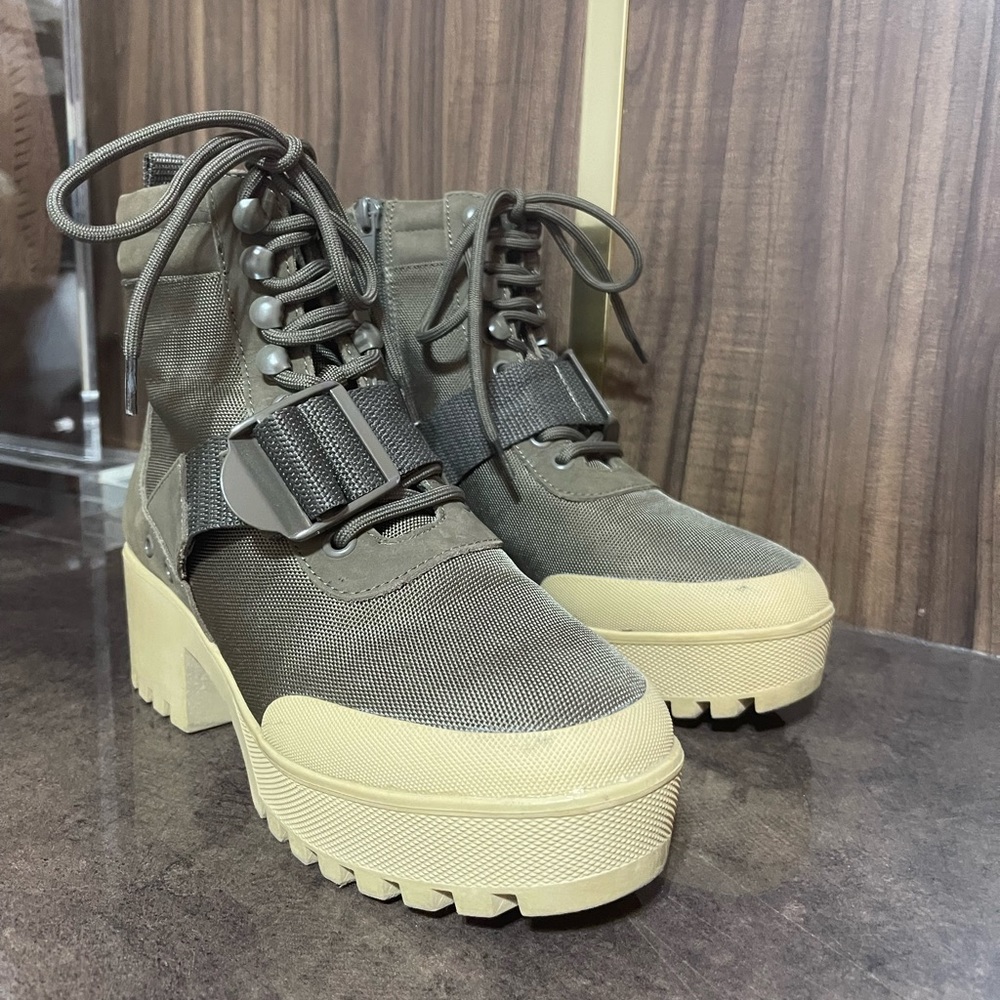 Steve Madden Green Combat Boots